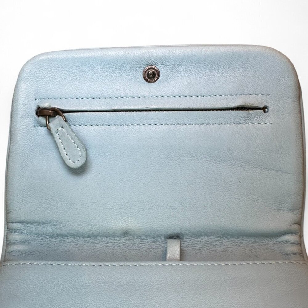 Bottega Veneta Intrecciato Leather Compact Bi-Fold Wallet - Light Blue - Picture 16 of 16
